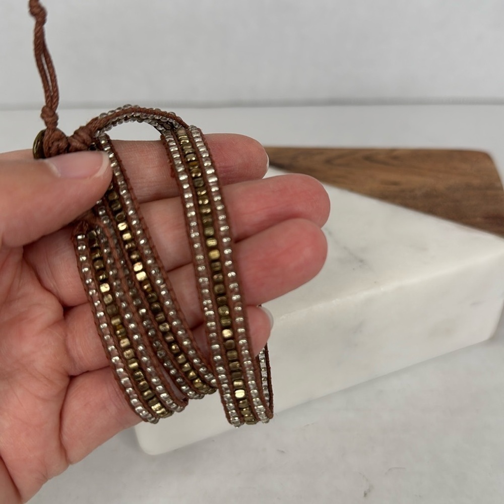 Gap Brown and gray beaded wrap bracelet - Picture 5 of 6